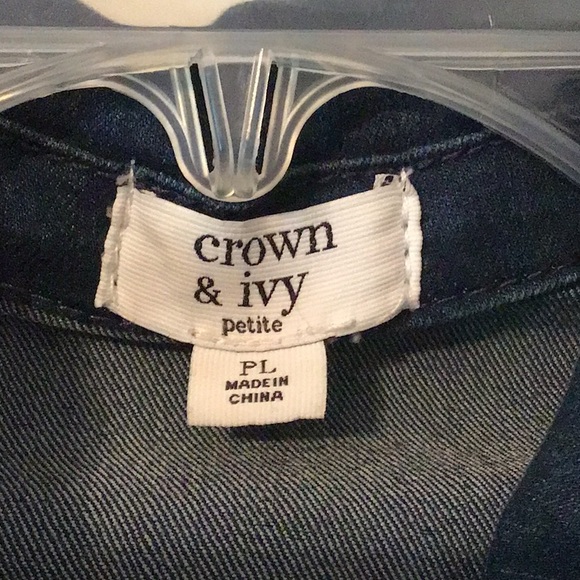 Crown & Ivy Jean Jacket Size: PL 
Like new from non smoking home; runs small - Picture 2 of 4